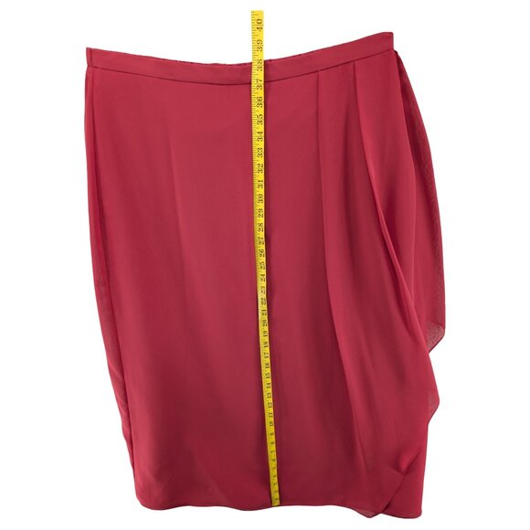 Alfred Angelo Chiffon 2 Pc Formal Outfit Red Evening Overlay Top Skirt Size 2X - Picture 10 of 14